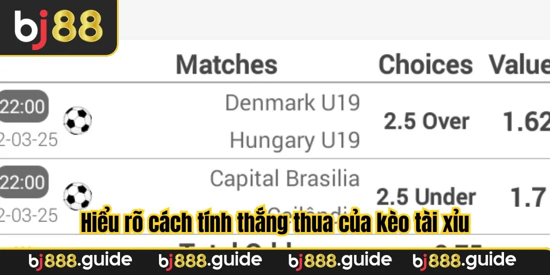 Hiểu rõ cách tính thắng thua của kèo tài xỉu